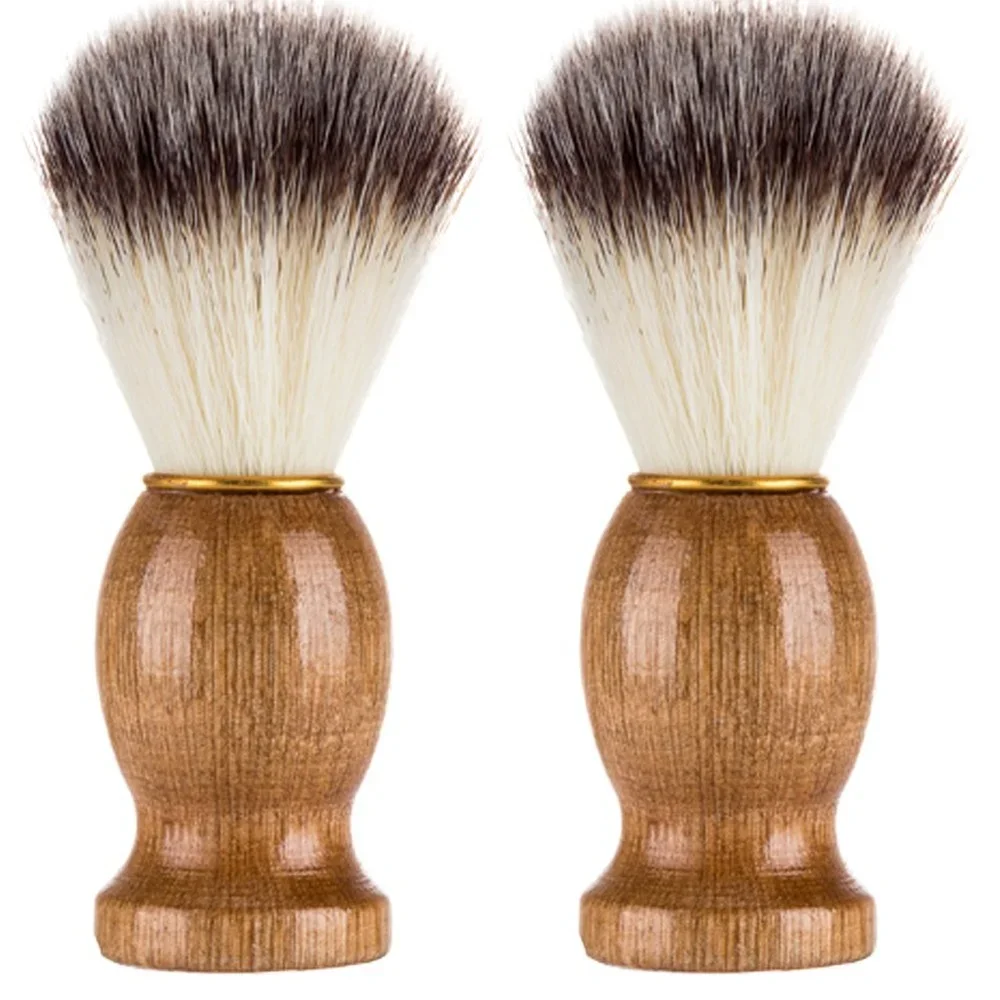 

2022 Hair Men's Shaving Brush Barber Salon Men Facial Beard Cleaning Appliance Shave Tool Razor Brush with Wood Handle