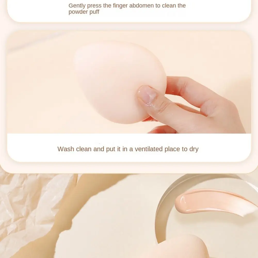 Cute Soft Makeup Puff Hide Pores Washable Air Cushion Puff Hydrophilic Dry Wet Dual-use Makeup Puffs Makeup Sponge Puff Set