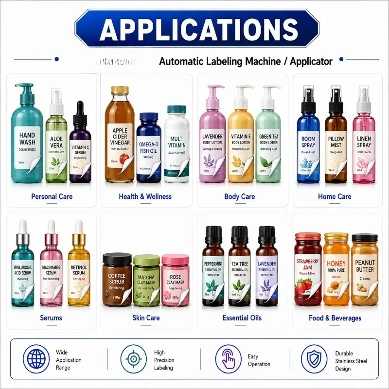 Customized Semi‑Automatic Desktop Round Bottle Labeling Machine Electric Sticker Labeling Equipment for Beverage