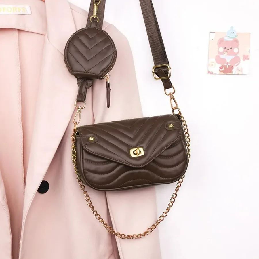 

New fashionable popular mother bag senior chain small square bag texture simple simple versatile diagonal cross shoulder bags