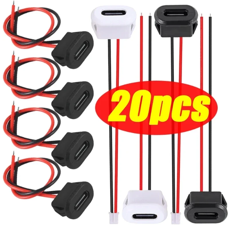 2-20pcs 3A High Current Fast Charging Jack Port USB-C Charger Plug Socket USB Connector Jack Female Type-C with Card Buckle