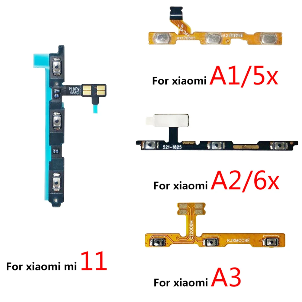 NEW Power on/off Volume Key Button Flex Cable Ribbon For Xiaomi Note 10 Pro F1 Mi A3 11 A1 5X 6X A2 Lite Max Max2 Max 3 Mix 2 3