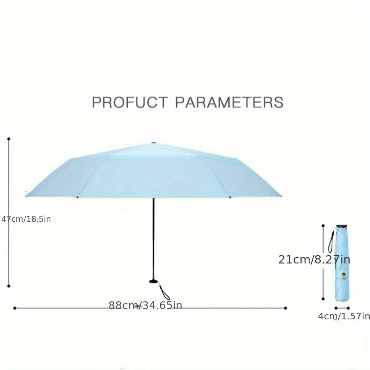 Ultra-Lightweight UPF50+ Carbon Fiber Compact Umbrella - Portable Folding Pocket Pencil Umbrella with 6-Rib Durable Design, Manu