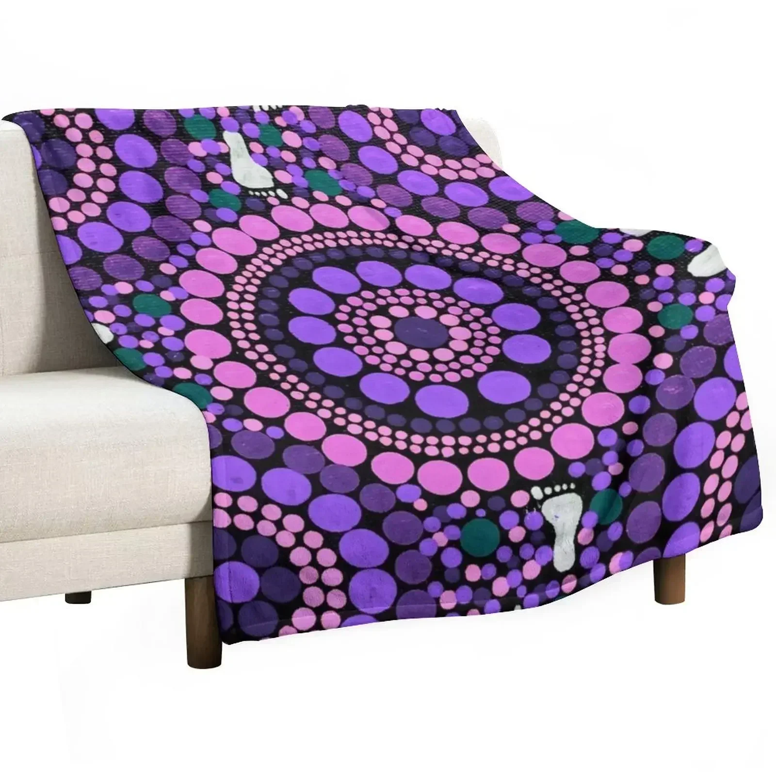 Aboriginal Art Purple Desert Walk Throw Blanket warm winter Shaggy Decorative Sofa Blankets