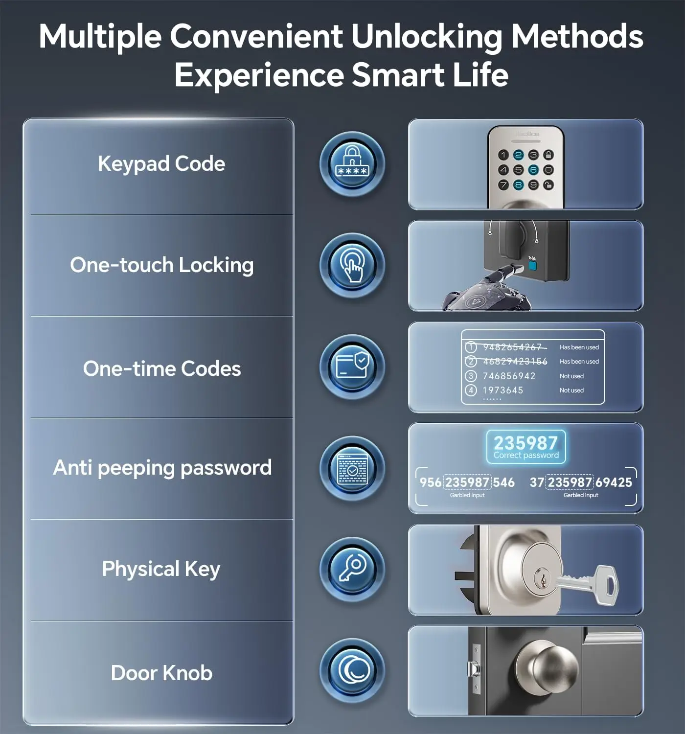 Keyless Entry Door Lock Deadbolt with Handle Set, Door Locks for Front Door, Keypad Door Lock with Handle, Smart Door Knob