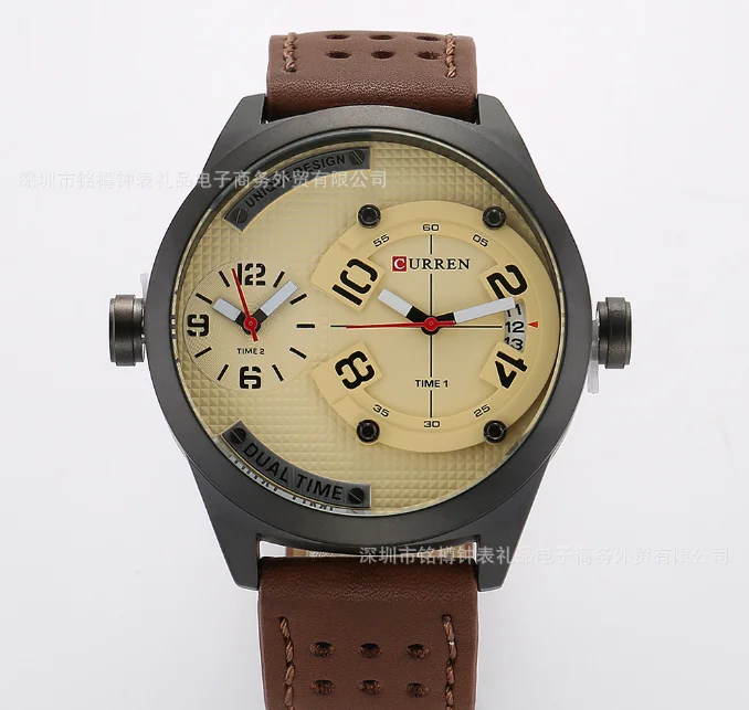 Dual Movement Waterproof Strap Quartz Men's Watch