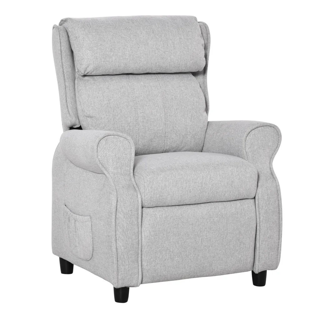 

Qaba Kids Recliner Chair (3-5Yrs): Angle Adjustable, Footrest, 2 Side Pockets, Light Grey