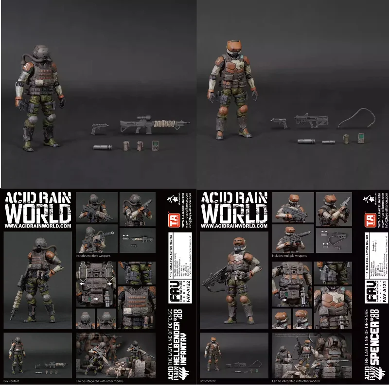 

In Stock Acid Rain War FAV-A121 Spencer / A122 Salamander Infantry 3.75 Action Figures 1/18 Collectible Gift