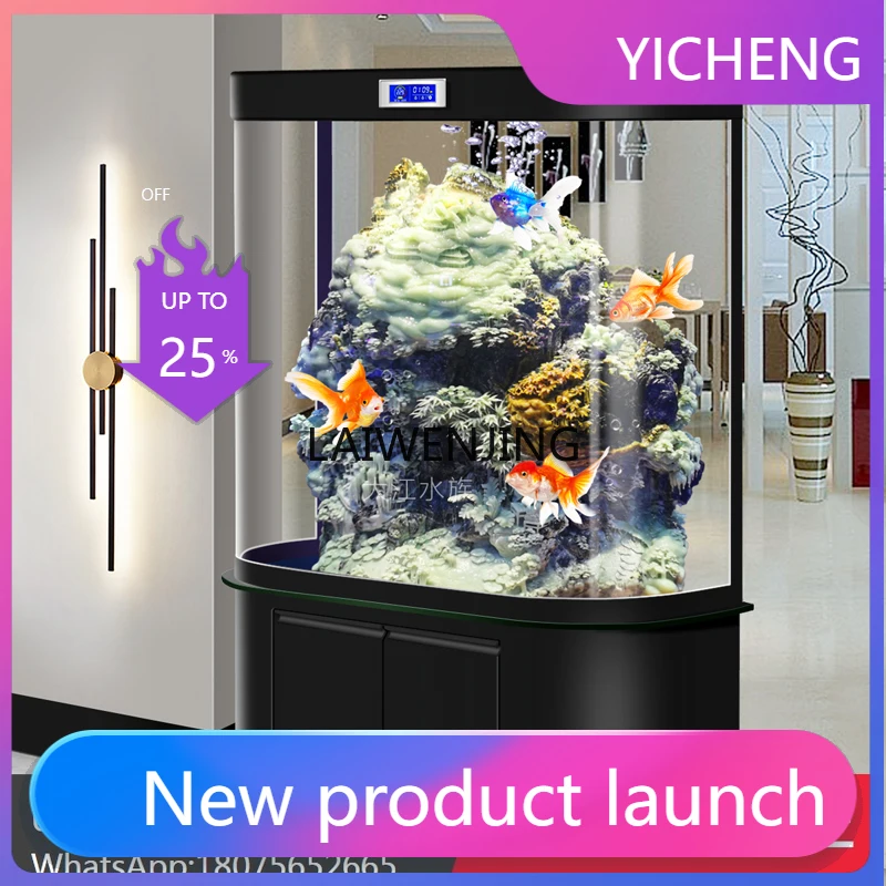 

LYY new automatic circulation filtration medium and large air ecological bottom filter glass fish tank