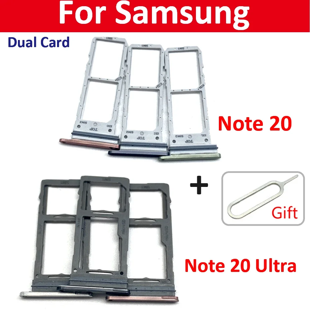 

NEW SIM Card Holder Tray Chip Drawer Slot Holder Adapter Socket For Samsung Note 20 / S20 Ultra Mobile Phone Sim Dual Card