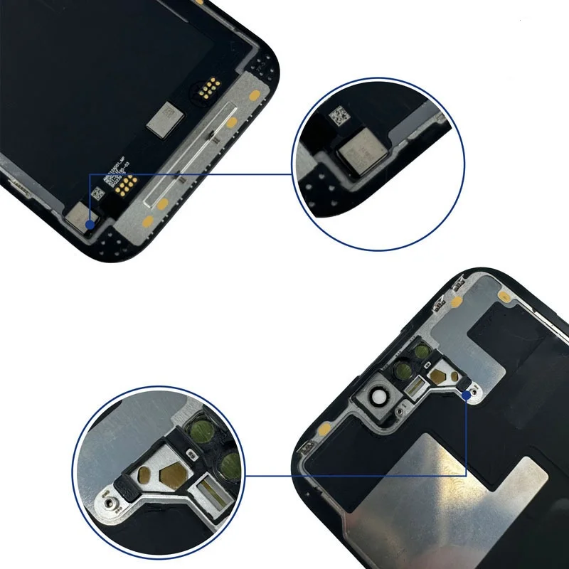 Super OLED Display For iPhone 13 14/15 Pro Max 14 15 Plus LCD Big Notch With barcket 3D Touch Screen Replacement Digitizer