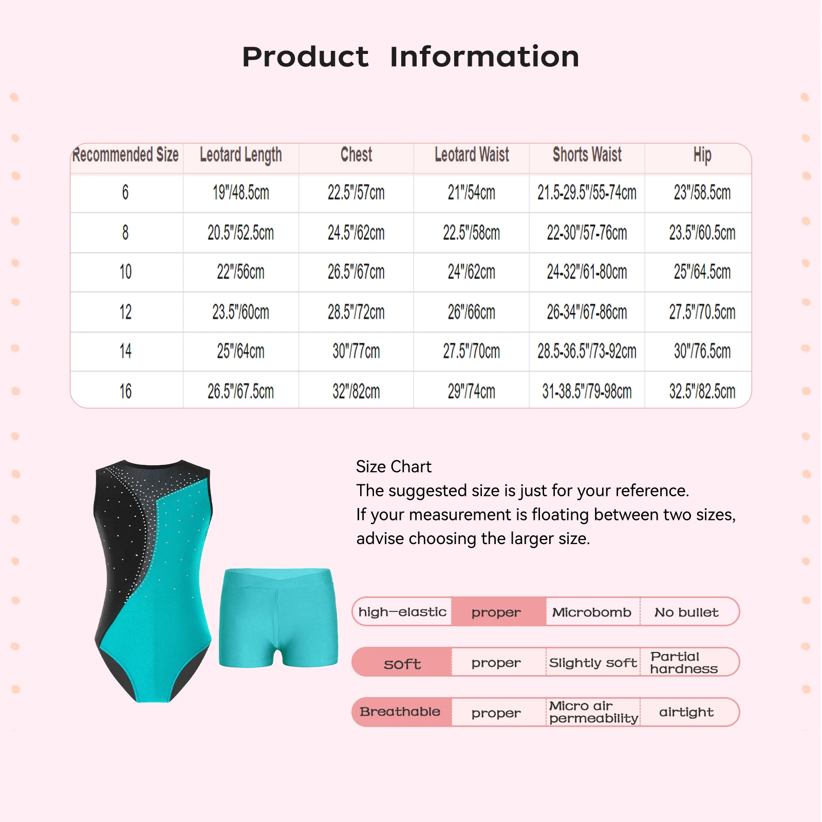 Sleeveless Gymnastics Ballet Leotard Outfit Swimsuit for Girls Breathable Leotard+Shorts 2-piece Dancewear Sets Stage Costumes