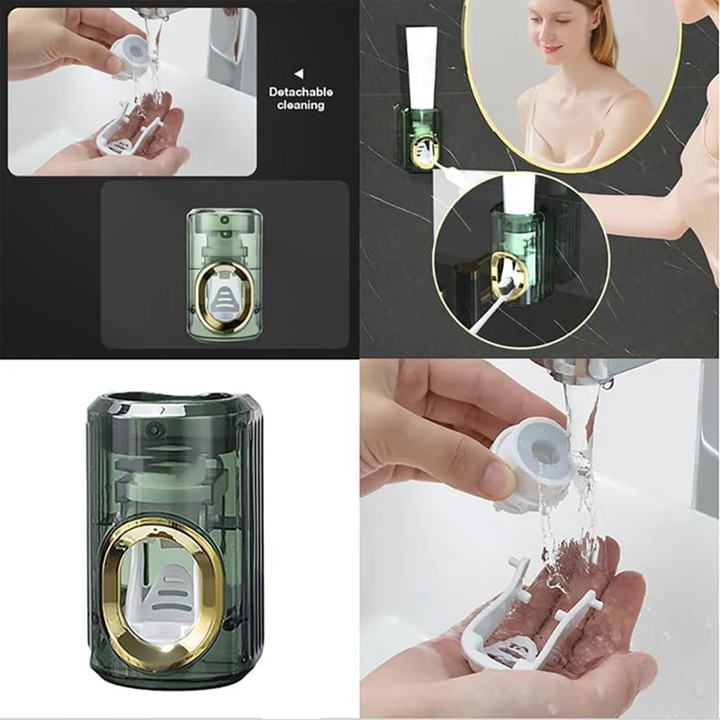 2Pcs Toothpaste Squeezer -Automatic Toothpaste Dispenser Wall Mounted, Pastetooth Paste Dispenser And Holder Durable C