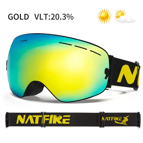 Ski Goggles Pro 100% UV400 Protection Anti Fog Interchangeable Lens Skiing Glasses Snowboard Snow Goggles for Men Women Natfire - Image 7