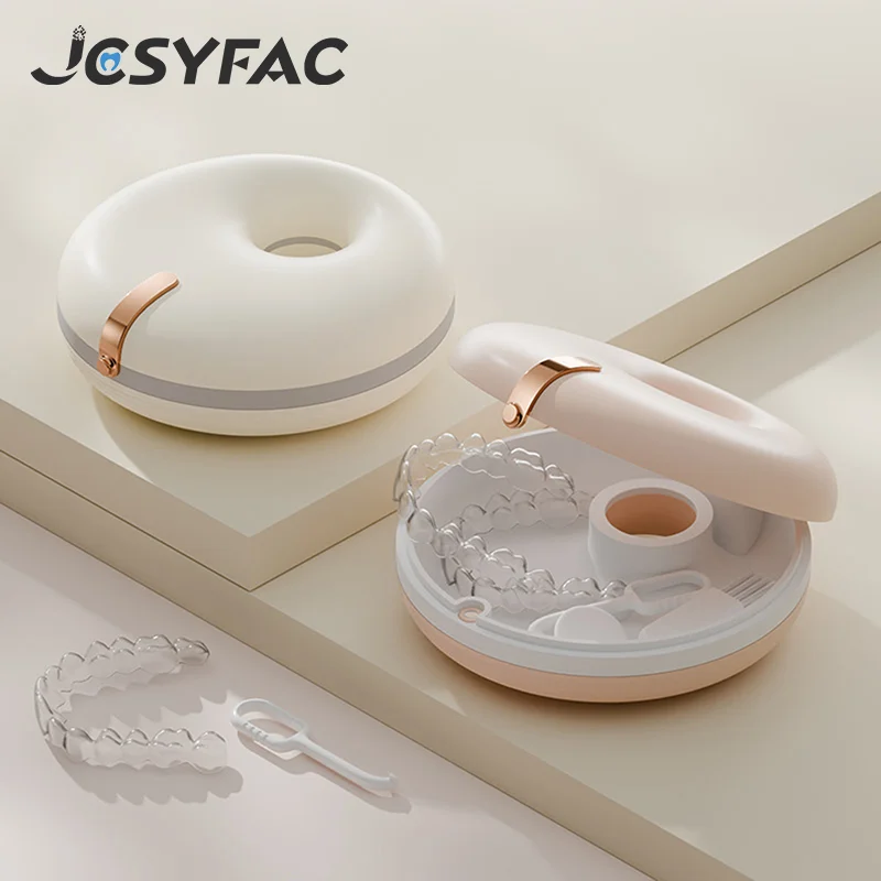 Portable Doughnut Design Denture Storage Box Simple Style Braces Retainer Dental Braces Organizer Practical Storage Solution - Image 2