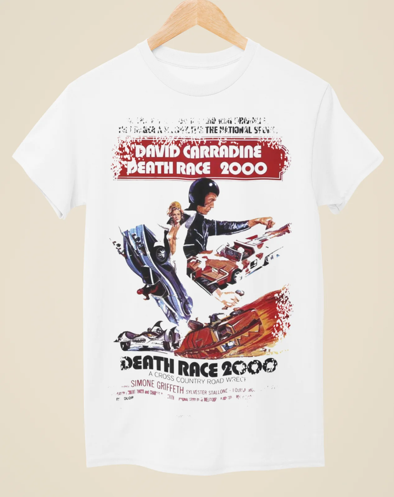 Death Race 2000 - Movie Poster Inspired Unisex White T-Shirt