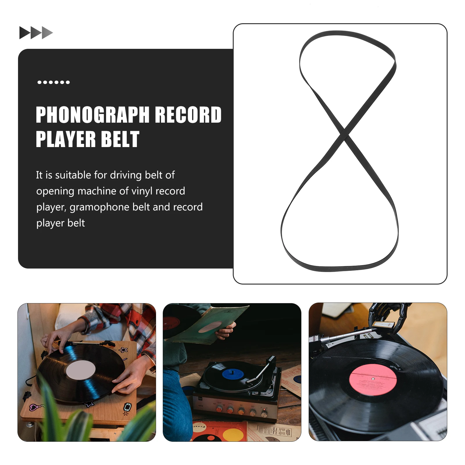 

54Cm Rubber Turntable Belt Compatible with Most Platter Turntables Perfect Backup Belt for Record Player Maintenance