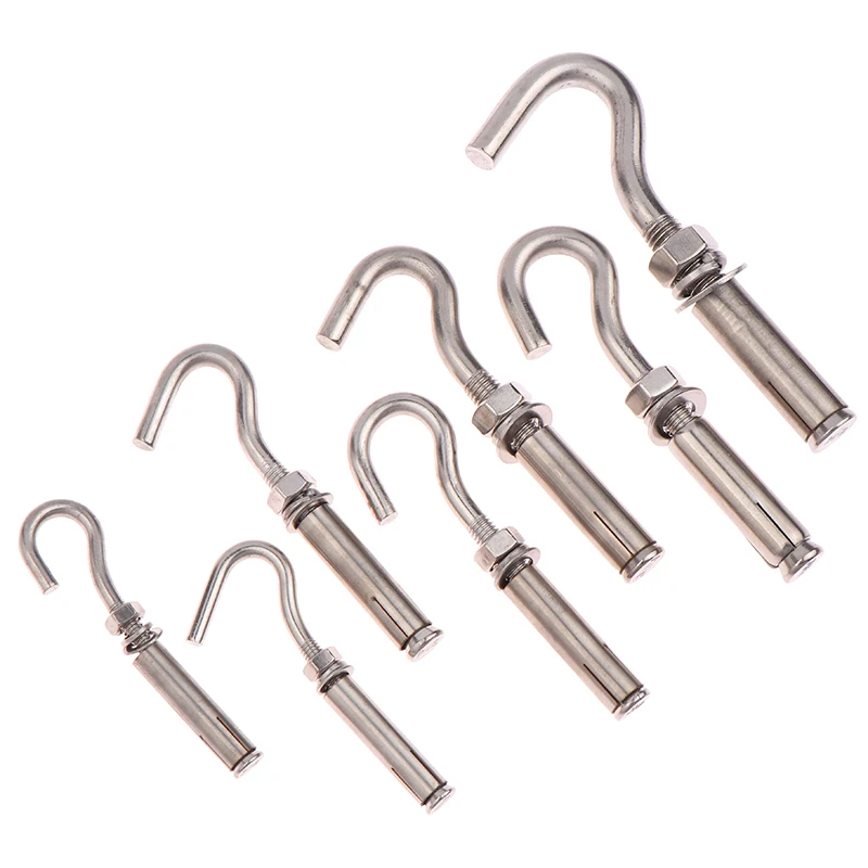2 個 M6/M8/M10/M12 ステンレス鋼拡張フックコンクリート壁アンカーボルトカップクローズドスプリング開口スリーブファスナーハードウェア