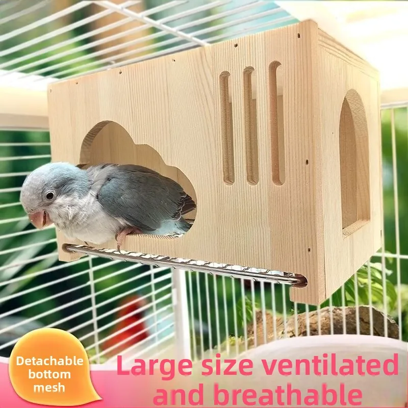

Hanging Bird Nests Breathable Hatching Bird's Wooden House Pet Supplies Swallow Finch Squirrel Small Birds Animals Nests Box