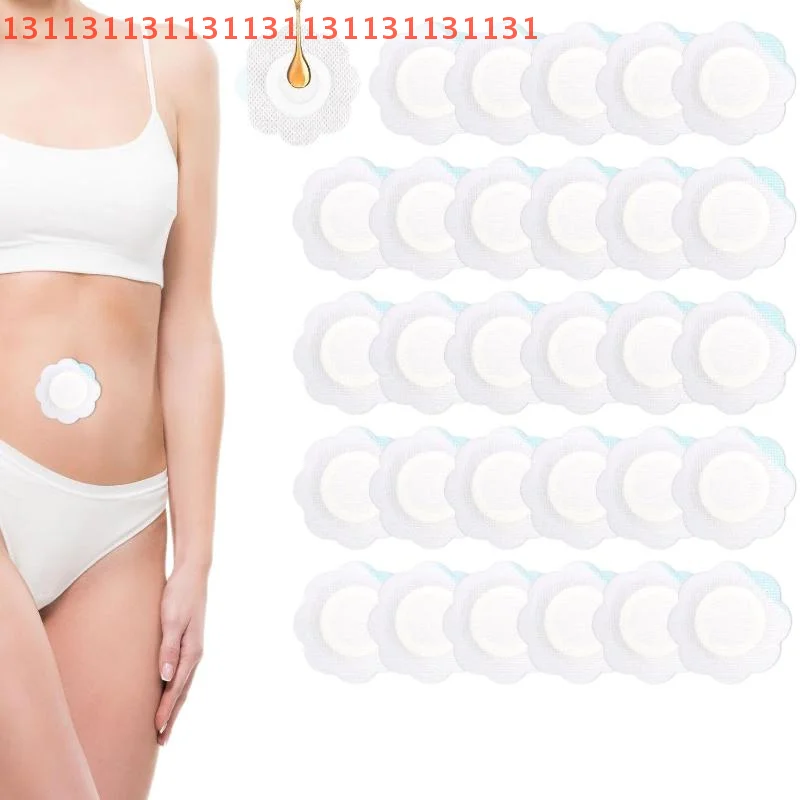 عبوة زيت الخروع للاستعمال مرة واحدة، ملصقات السرة اللاصقة ذاتية اللصق، مقاومة التسرب، واقيات أزرار البطن، 50 قطعة لكل مجموعة