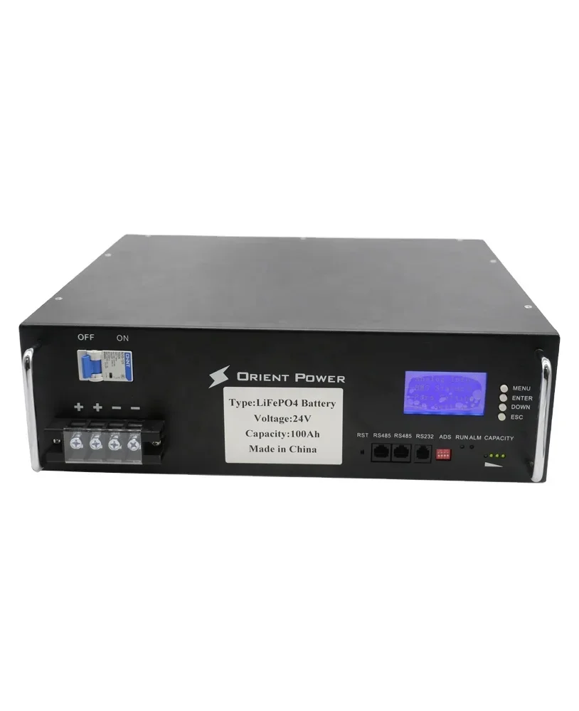 24V 100ah lithium lon Server Rack Battery Pack with 3.2V LiFePO4 Battery Cell, 100A Constant Discharge BMS, Metal Box