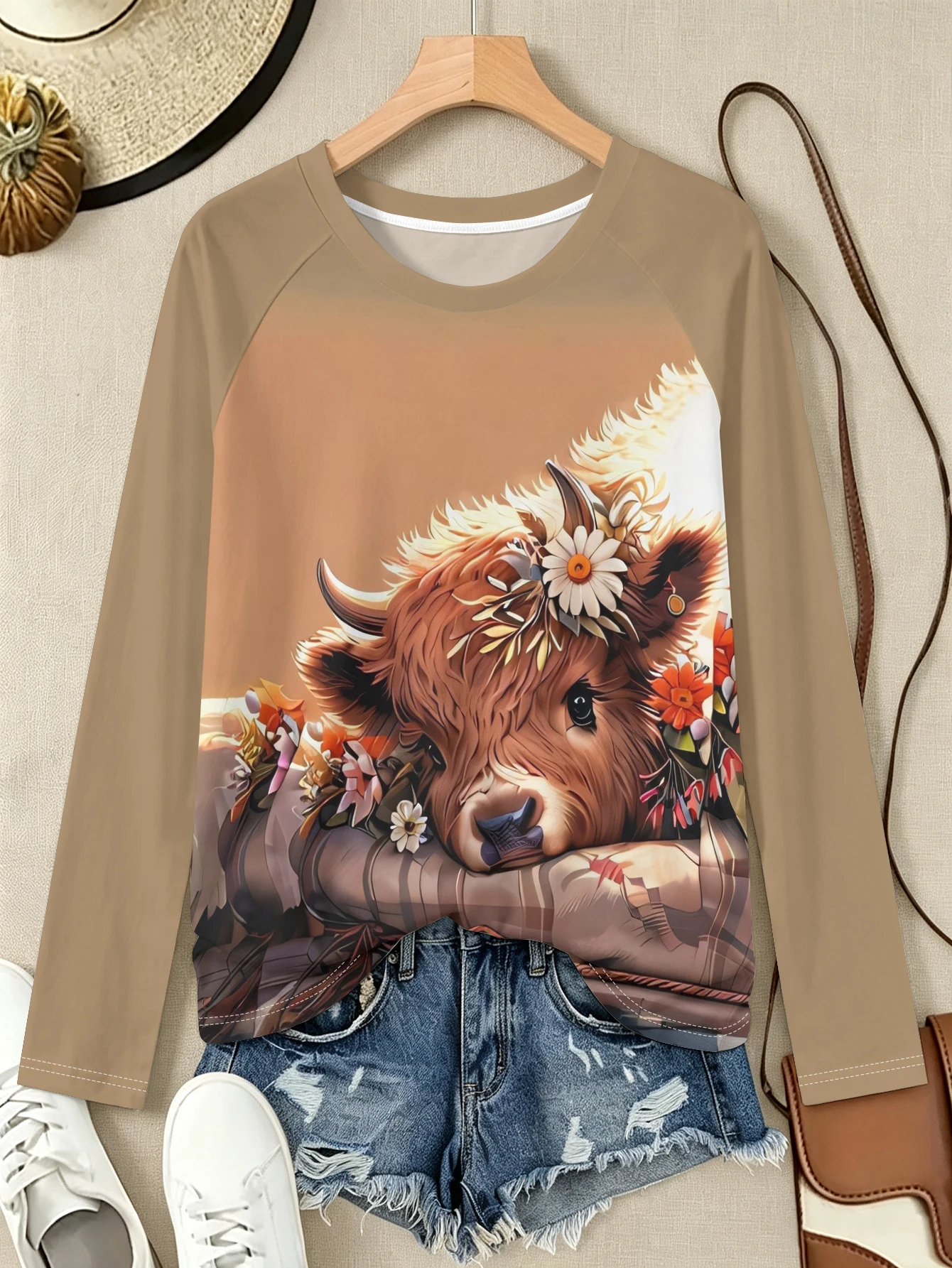 Kadın Tişörtü Highland İnek Çi - Winter Clothes incelemesi ve fiyatı