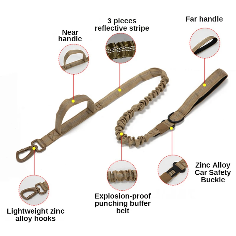 K9 Tactical Dog Collar Leash Set Military Pet Collar Leash Medium Large Dog Training Accessories Adjustable Size Removable