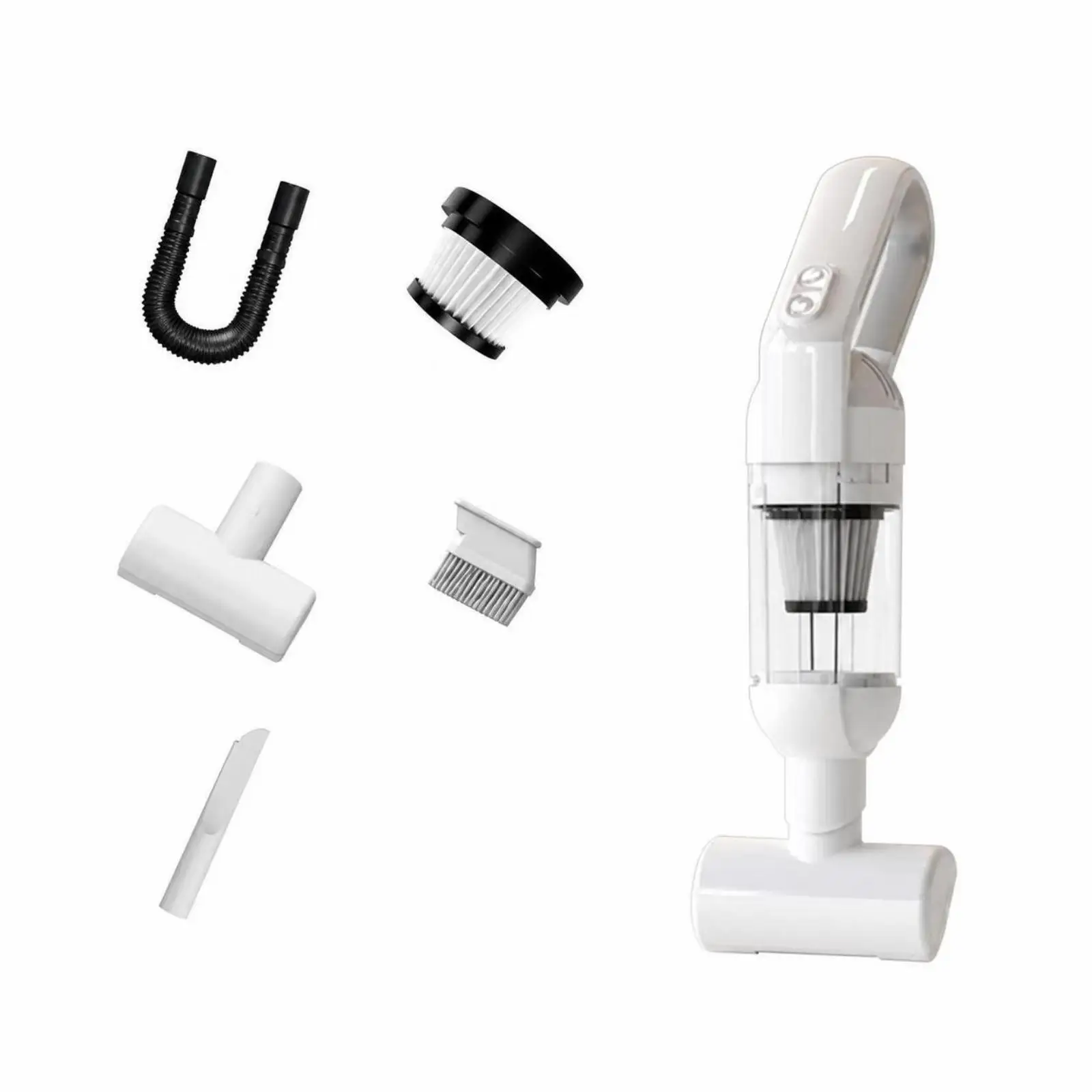 Rechargeable Car Vacuum Cleaner Cordless Handheld Vacuum with Flexible Hose LED Light for Car Seat Floor and Furniture