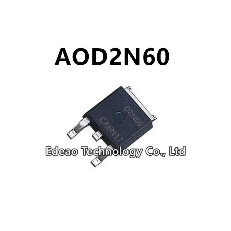 

10~100Pcs/lot NEW D2N60 AOD2N60 TO-252 2A/600V N-channel MOSFET field-effect transistor