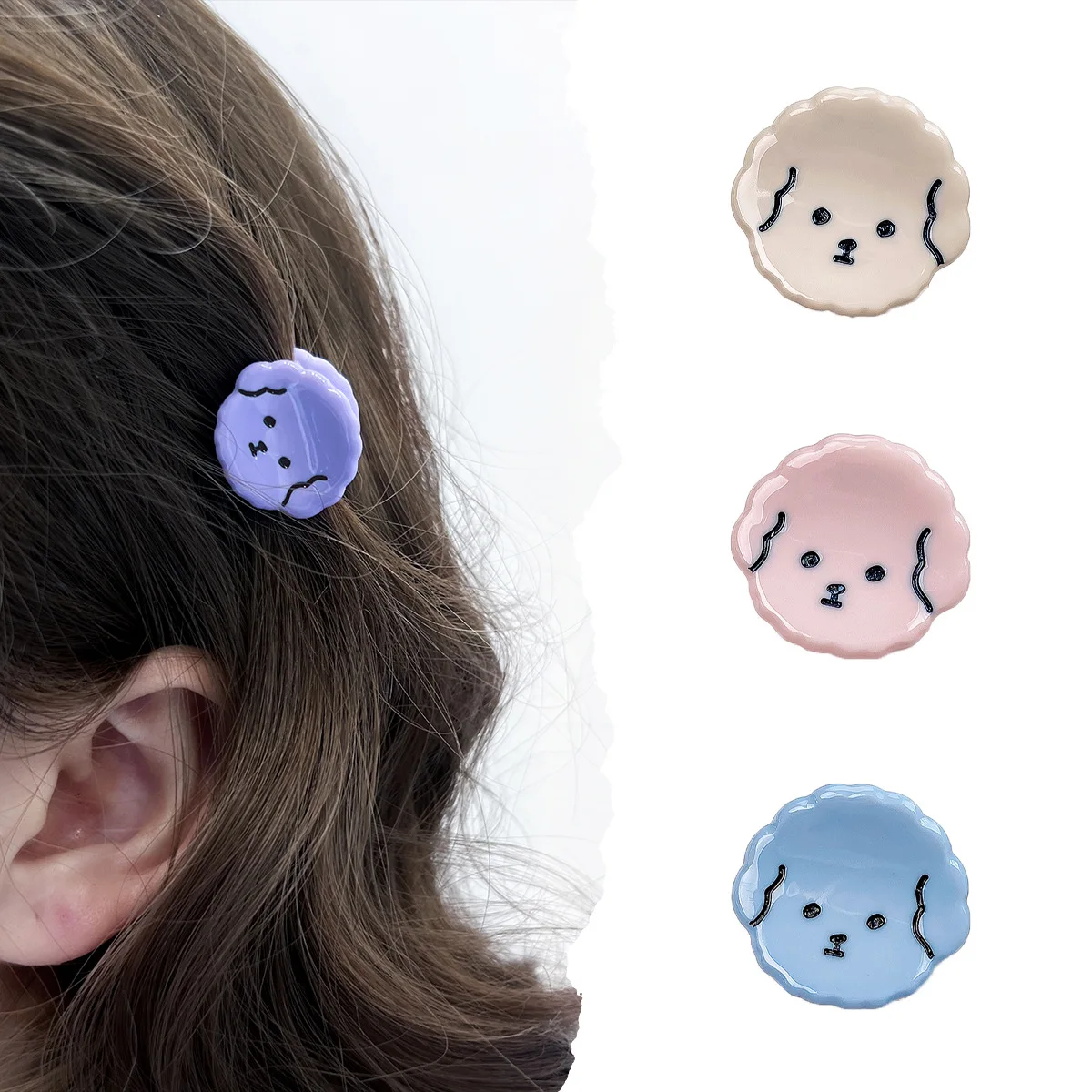 Cartoon Puppy Acetic Acid Temperament Cute Mini Hair Clip For Women