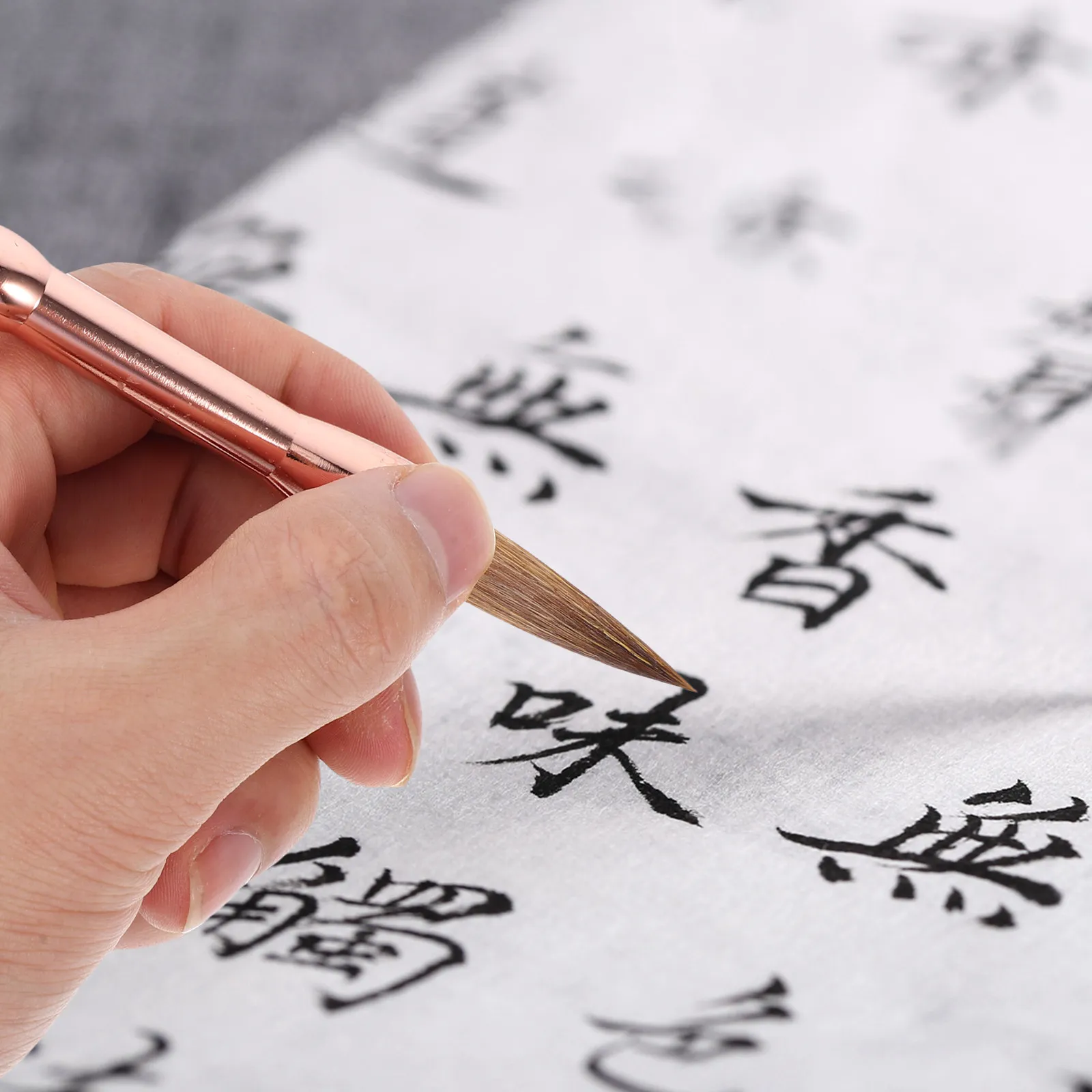 

Mini Pocket Chinese Calligraphy Brush Copper Rod Soft Tip Pen for Practicing Smooth Writing Drawing Painting Ink Brush