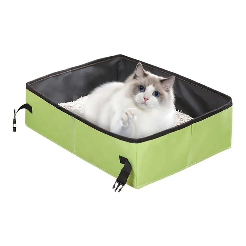 

Travel Litter Box For Cats Foldable Litter Pan Cat Toilet Portable Travel Leak-Proof Pet Toilet Large Kitten Litterbox Pet