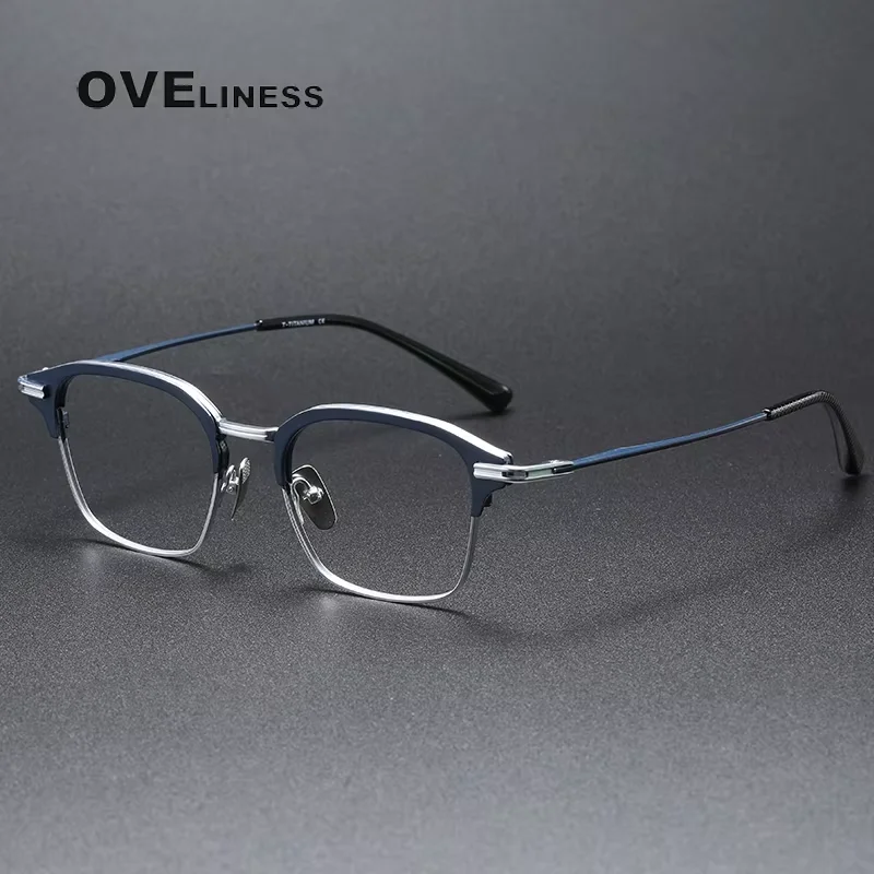 

2025 Pure Titanium Glasses Frame Men women Square Brand Design Eyewear Eyeglasses Frames High Quality Ultralight male spectacles