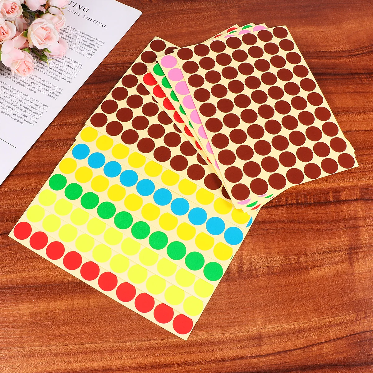 

30 листов красочных наклеек, разноцветные самоклеящиеся наклейки в горошек для подарочных бирки, украшения для вечеринки, круглые этикетки