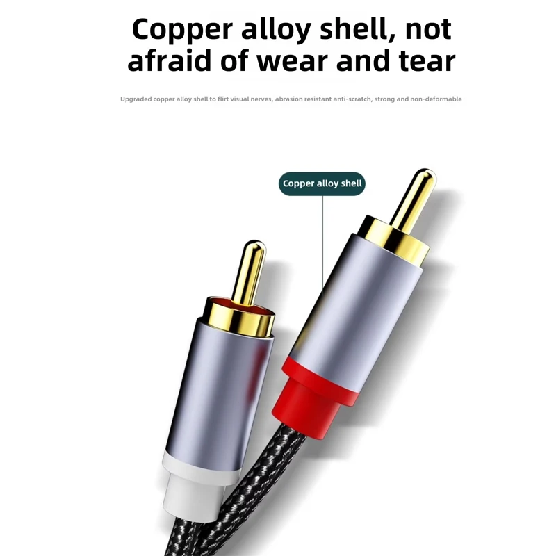 USB Typ C auf 2 Cinch-Stecker-Klinkenstecker-Adapter Typ C auf Cinch-Stecker auf Stecker Y RCA-Splitter für Auto-Hilfs-Stereo-Lautsprecher-Verstärkerkerschnur