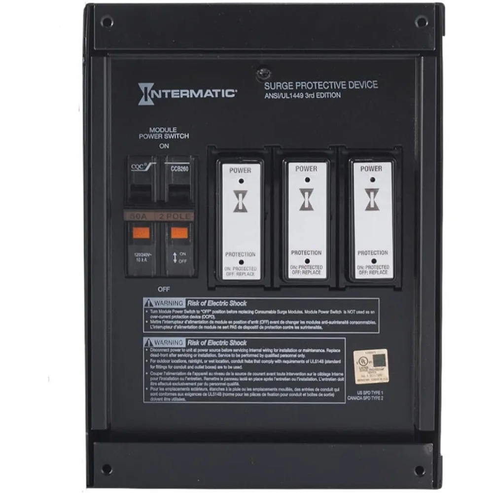 Intermatic IG2240-IMSK Advanced Surge Protection with Easy Maintenance - Intermatic Smart Guard Black