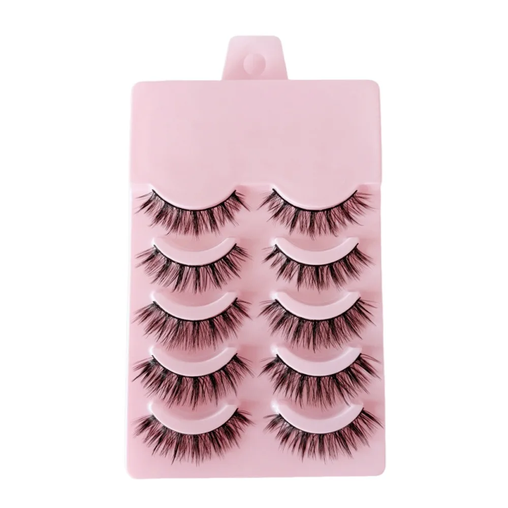 5/10 Pairs Soft 3D Mink Lashes Natural Look Fluffy False Eyelash Extension Volume Russian Curly Wispy Fake Cilios