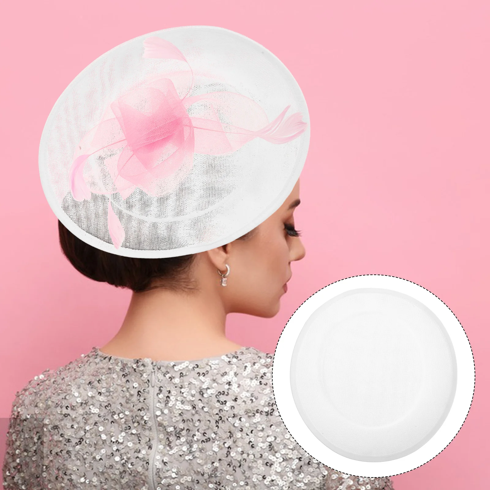 

Black Sinamay Hat Bottom Round Shape DIY Millinery Base for Fascinators Headpieces Yarn Wrapped Craft Supply Women Costume