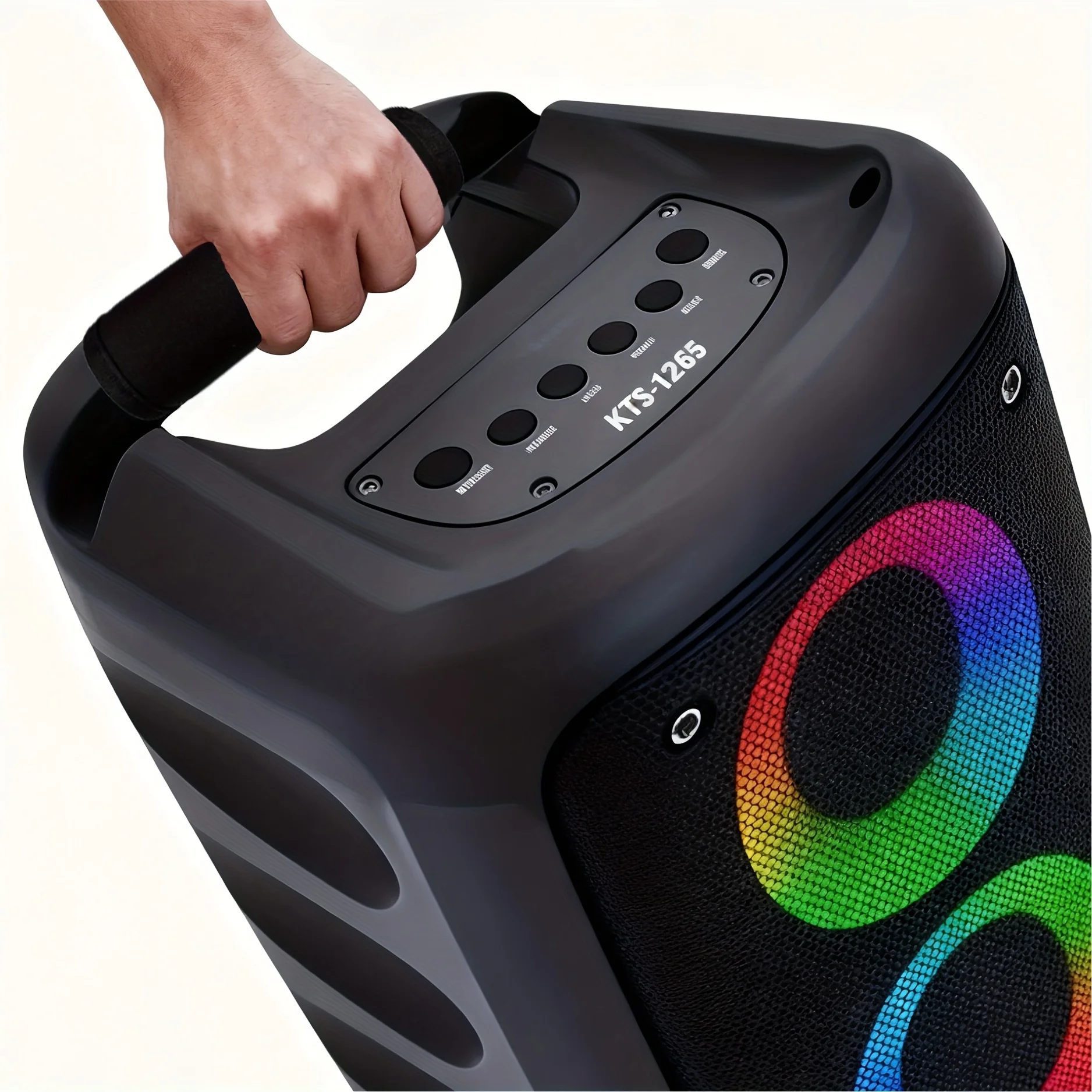 מכסה הגנה לידית עבור רמקולים ניידים JBi Boombox 1/2/3 - ידית אנטי החלקה, בד עמיד עם עיצוב שחור משובץ