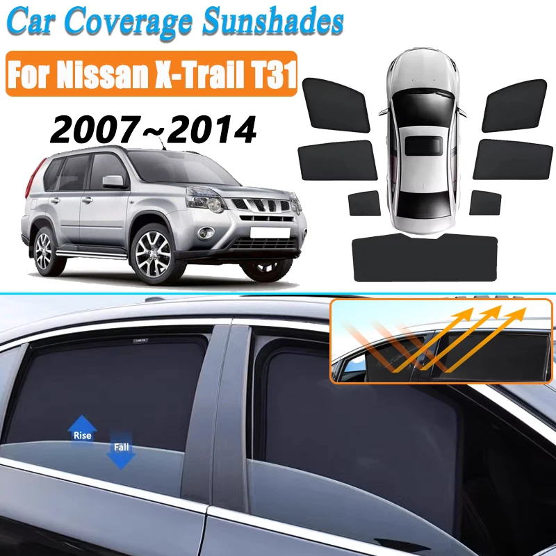 

Для Nissan X-Trail T31 аксессуары XTrail 2007 ~ 2013 2014 магнитный автомобильный солнцезащитный козырек, занавеска на лобовое стекло, солнцезащитный козырек