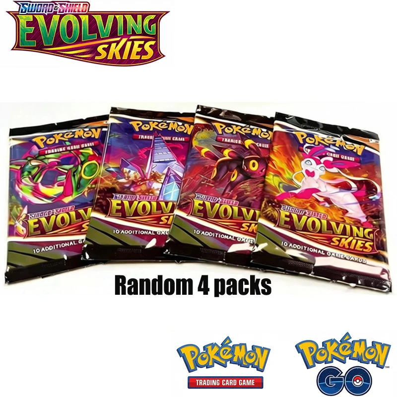 SWORD&SHIELD Full Series 4 Packs Card Evolutions English Booster Battle Card Game Carte Trading Collection Cards