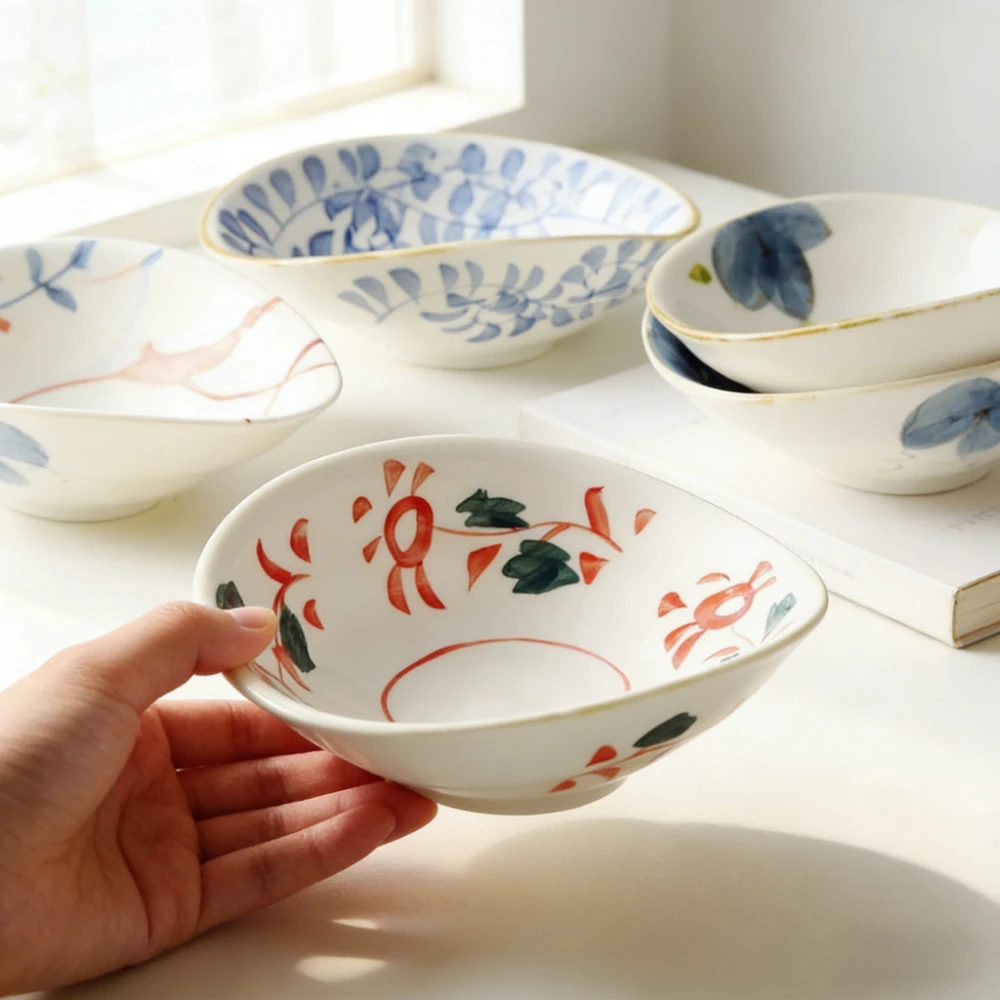 Ceramic Irregular-shaped Plates Household High Appearance Level Cooking Tableware Hand-painted Cold Dish Irregular-shaped Plates
