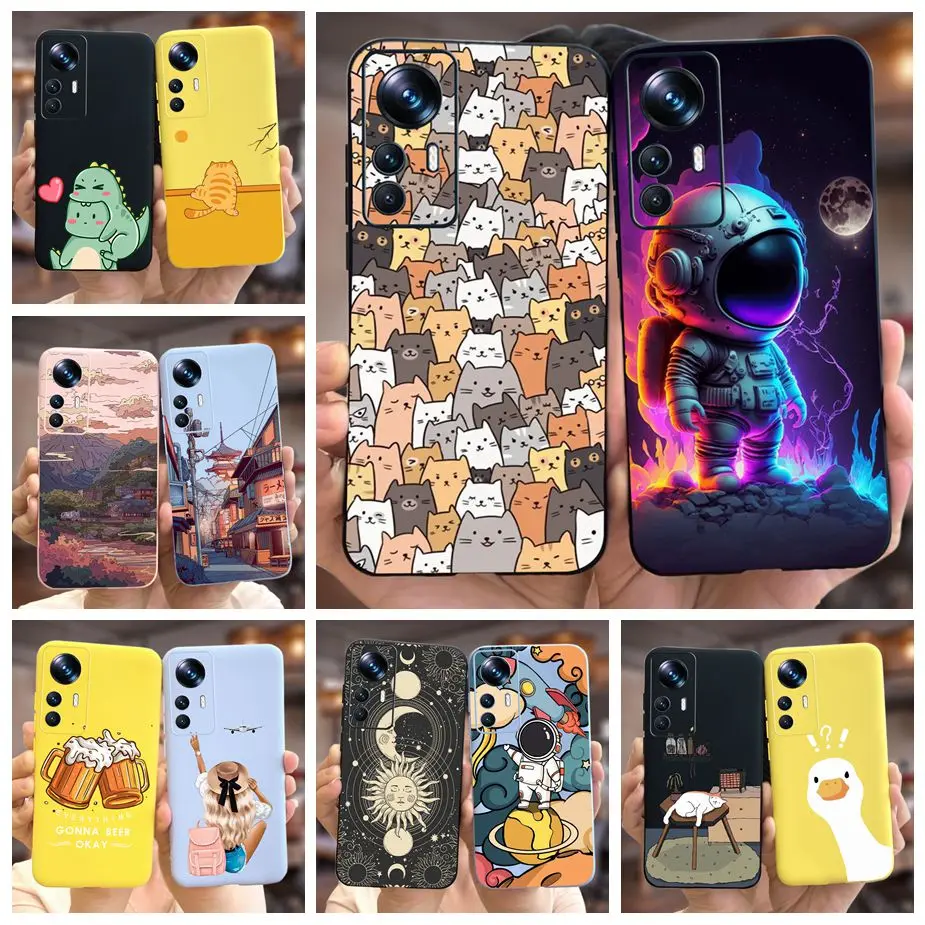 

For Xiaomi 12T Pro Case Cute Astronauts Cartoon Cover Soft Silicone Phone Cases For Xiaomi Mi 12T Pro Mi12T 12TPro Fundas Bumper