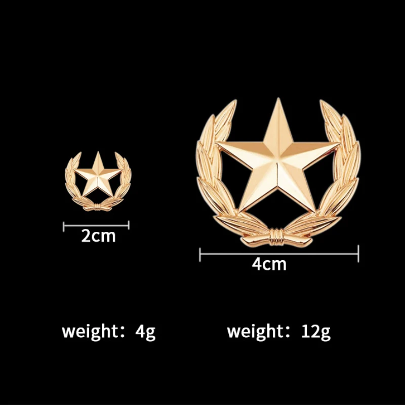 Star Brooches Badge Metal Wheat Lapel Pin Men's Suit Shirt Collar Clothing Accessories New Fashion Five-pointed