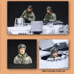 1/35 Scale Die cast Resin Figure Model Kit Modern Military Tank Crew 3-Person Diorama Toy Unassembled and Unpainted 087X