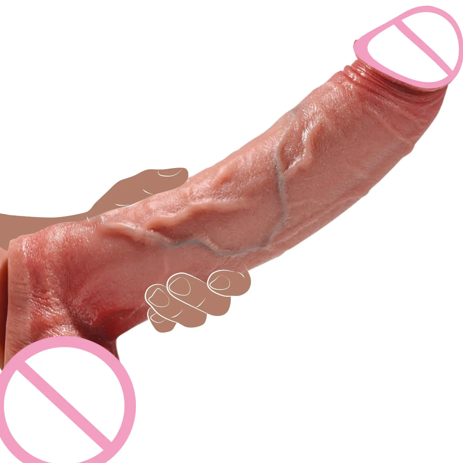 Dildo realistico Grande cazzo Dildo gigante curvo realistico Penetrazione del punto G Gioco anale Giocattoli adulti del sesso per donne Uomini Coppie sessuali