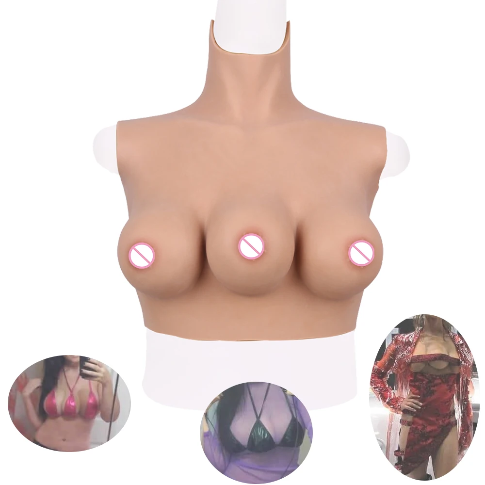 

Realistic C Cup Fake Breasts Artificial Three Boobs Cosplay Silicone Mold for Sissy Drag Queen Crossdresser Shemale Transgender