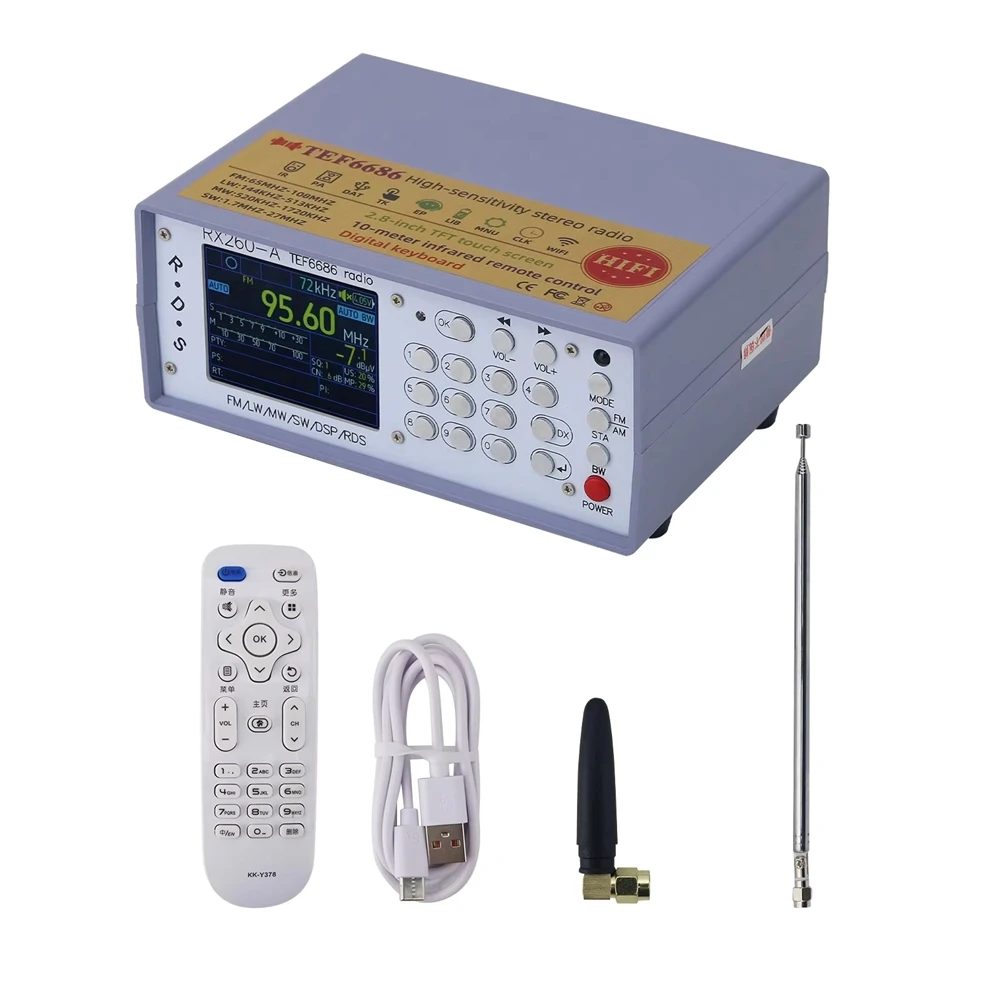 GGDX Hot Seller RX260-A TEF6686 High Sensitivity Full Band Radio Receiver Digital FM/AM/LW/MW/SW/DSP/RDS