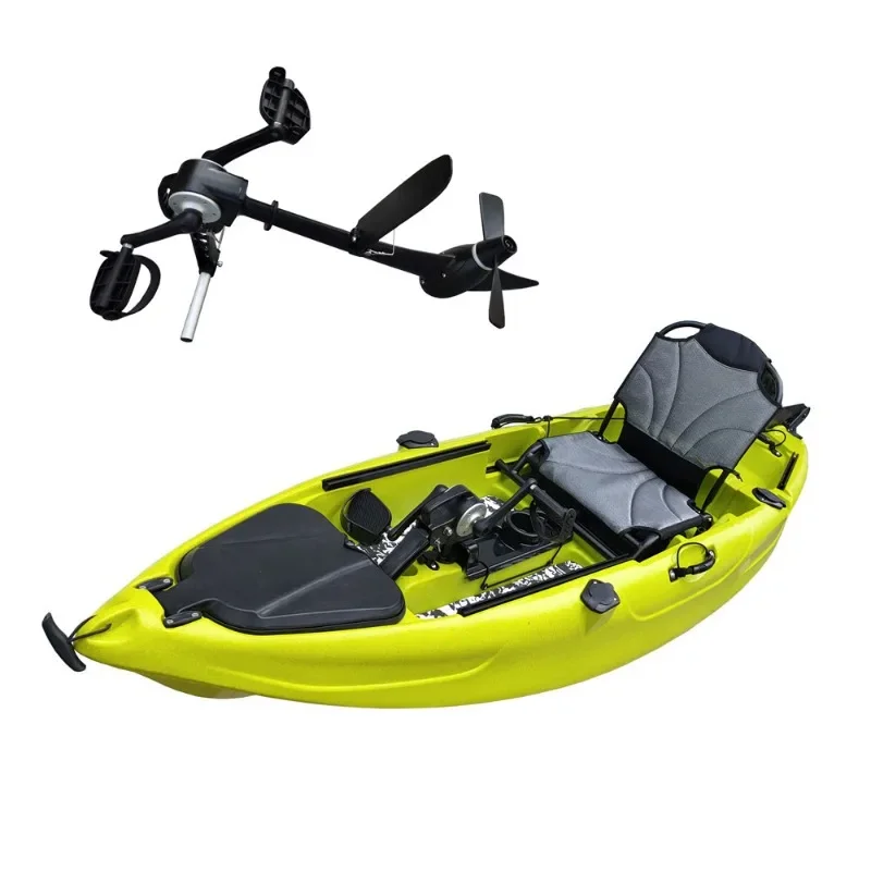 Factory Direct Plastic Kayak with Metal Pedal Electric Motor Single Fishing Boat