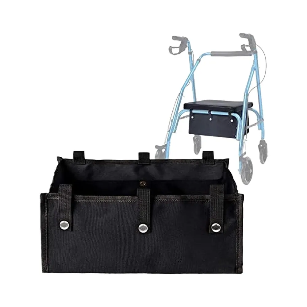 Reusable Walker- Bag For Four Wheel Rollator Tote Organizer Pouch Storage Foldable Rollator Walker- Basket Wheelchair Storage